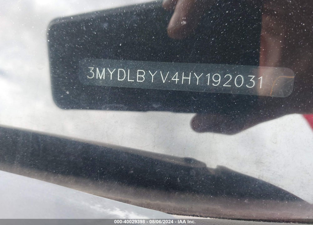 2017 TOYOTA YARIS IA VIN: 3MYDLBYV4HY192031