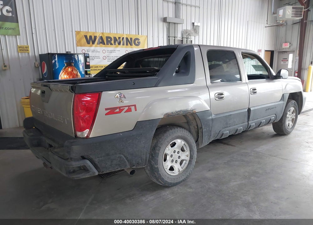 2002 CHEVROLET AVALANCHE 1500 VIN: 3GNEK13T62G302460