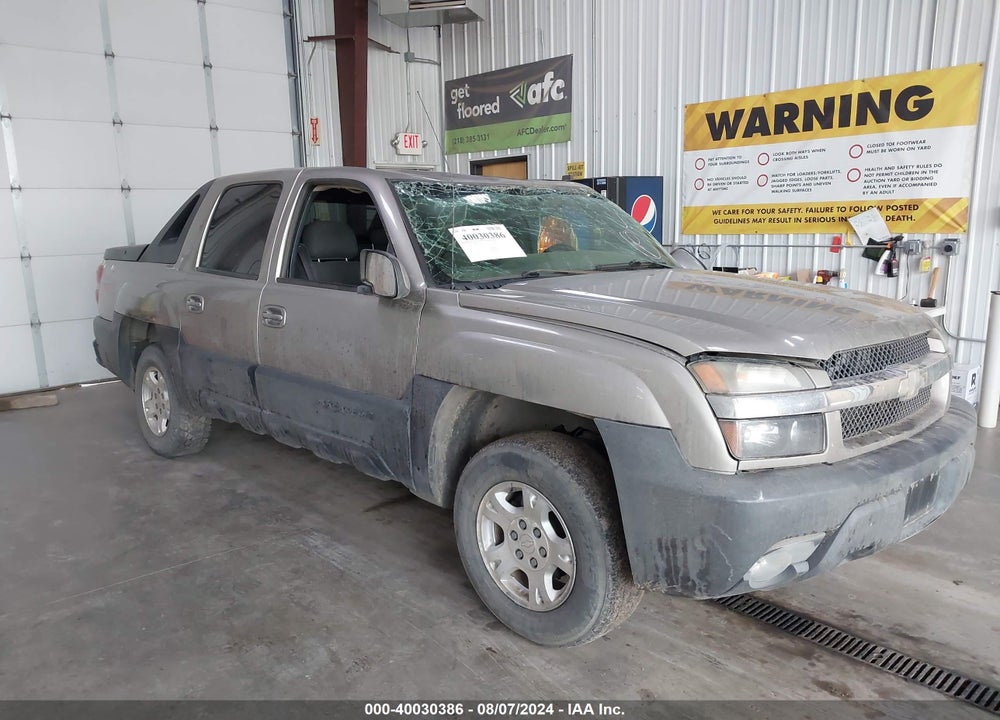 2002 CHEVROLET AVALANCHE 1500 VIN: 3GNEK13T62G302460
