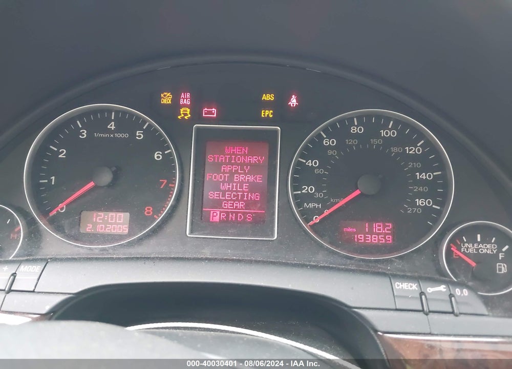 2006 AUDI A4 3.2 VIN: WAUDG78E16A036799