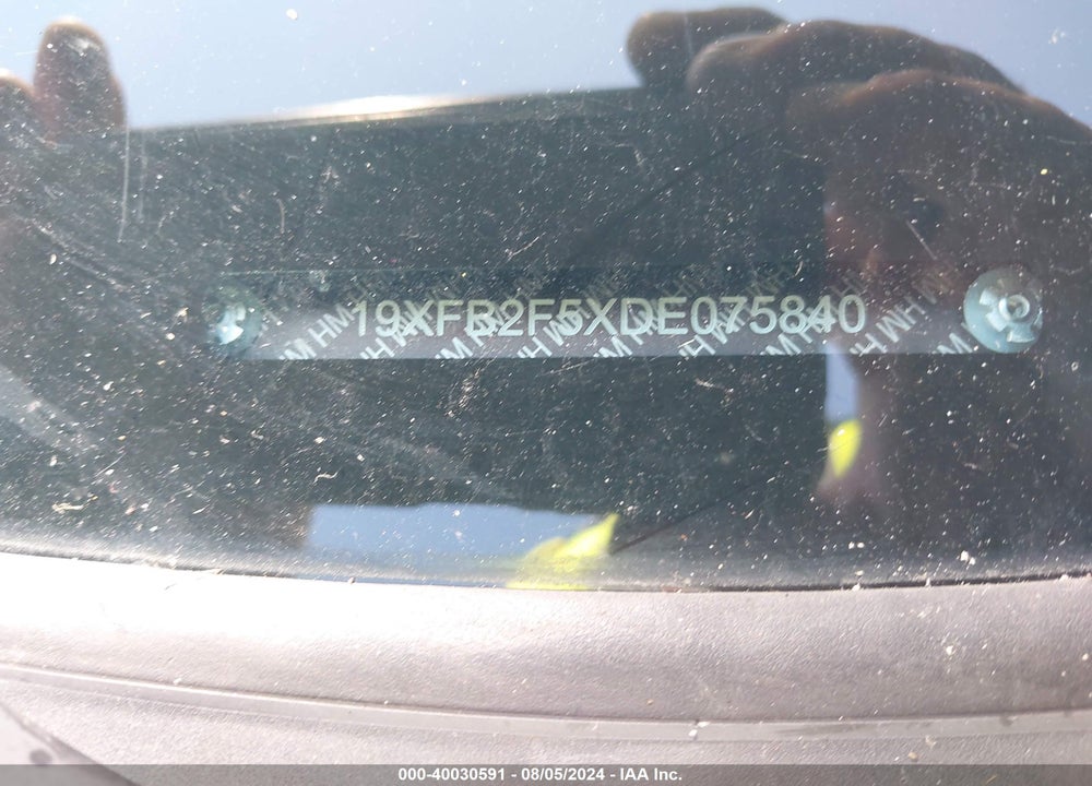 2013 HONDA CIVIC LX VIN: 19XFB2F5XDE075840
