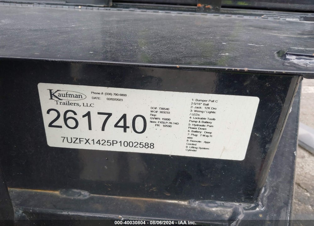 2023 KAUFMAN 714 VIN: 7UZFX1425P1002588
