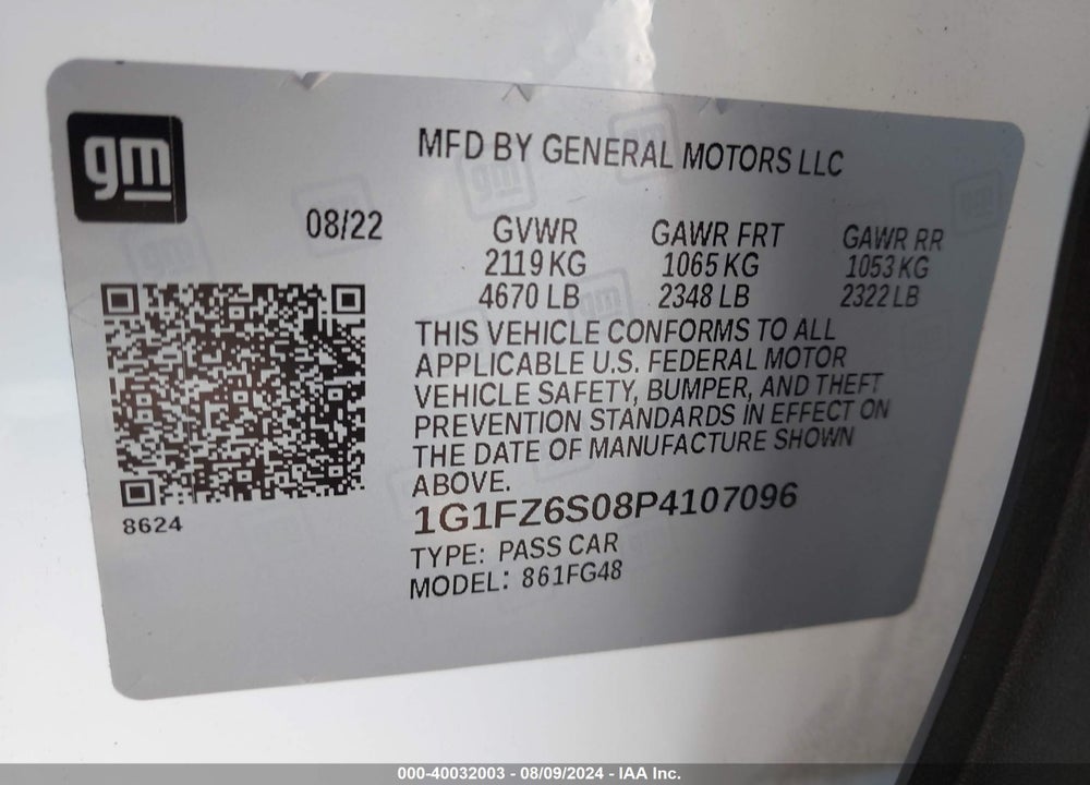 2023 CHEVROLET BOLT EUV FWD PREMIER VIN: 1G1FZ6S08P4107096