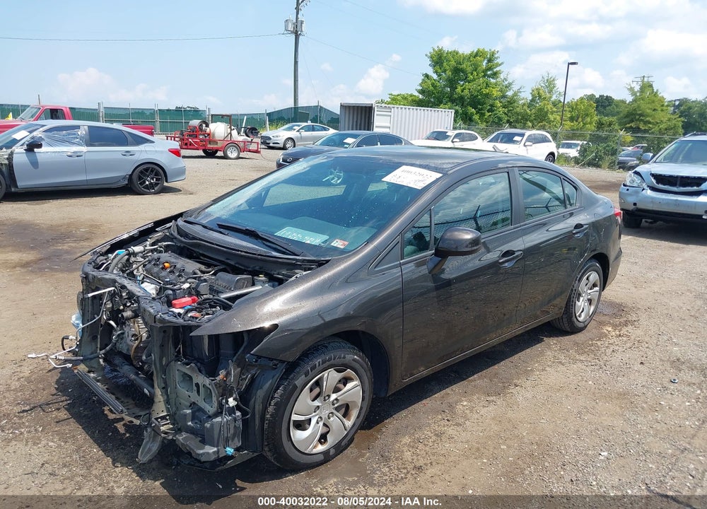 2013 HONDA CIVIC LX VIN: 19XFB2F51DE200448