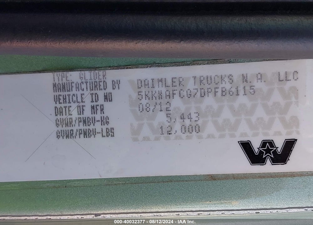 2013 WESTERN STAR/AUTO CAR 4900 4900FA VIN: 5KKXAFCG7DPFB6115