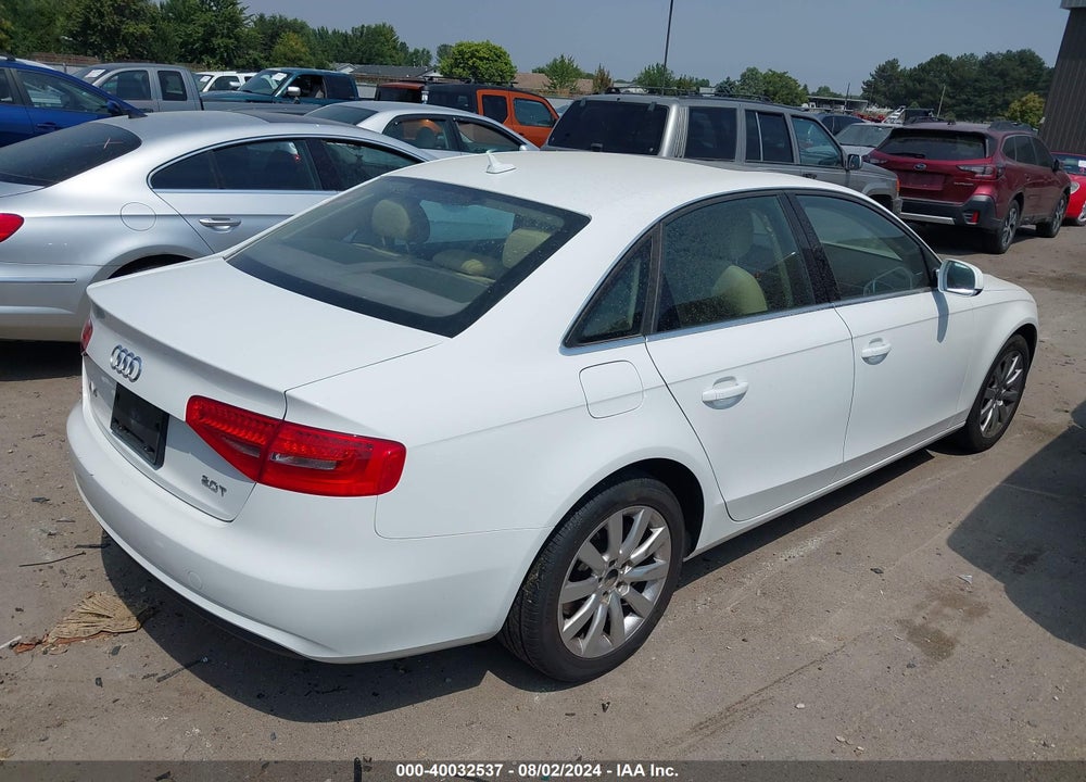 2013 AUDI A4 2.0T PREMIUM VIN: WAUAFAFLXDN050341