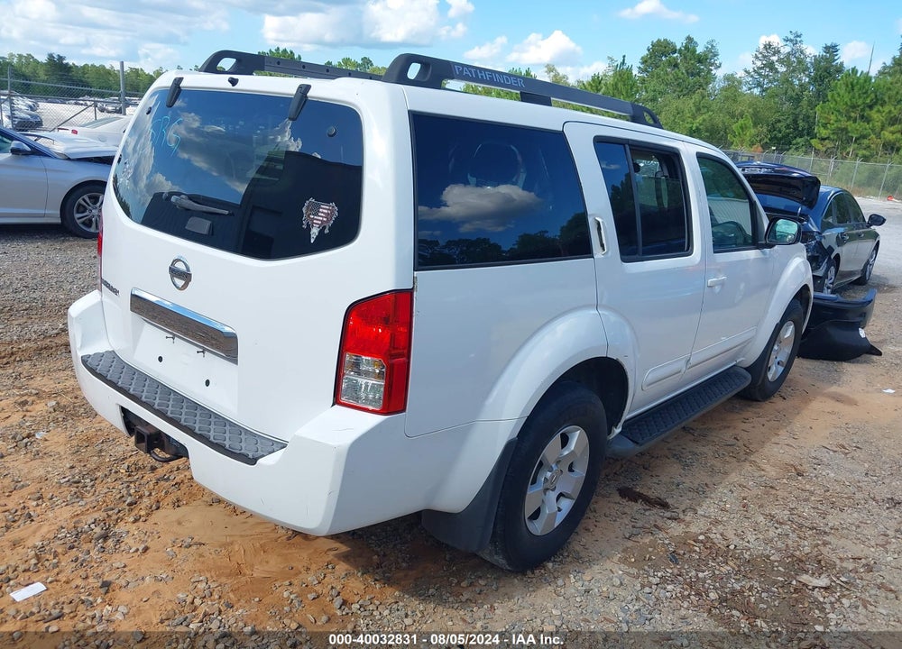 2007 NISSAN PATHFINDER S VIN: 5N1AR18U07C623100