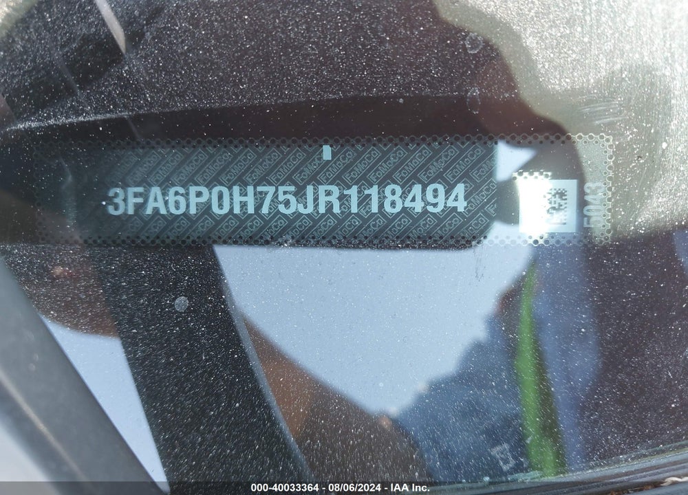 2018 FORD FUSION SE VIN: 3FA6P0H75JR118494