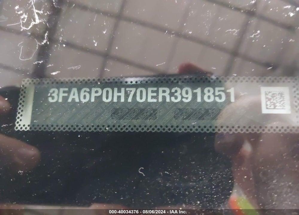 2014 FORD FUSION SE VIN: 3FA6P0H70ER391851