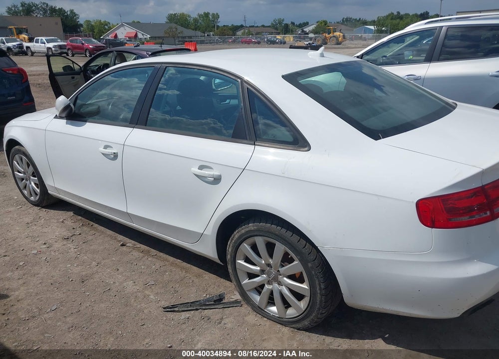 2012 AUDI A4 2.0T PREMIUM VIN: WAUBFAFL8CN003960