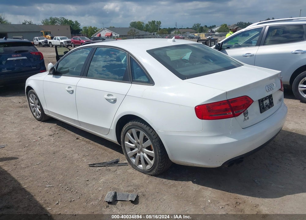 2012 AUDI A4 2.0T PREMIUM VIN: WAUBFAFL8CN003960