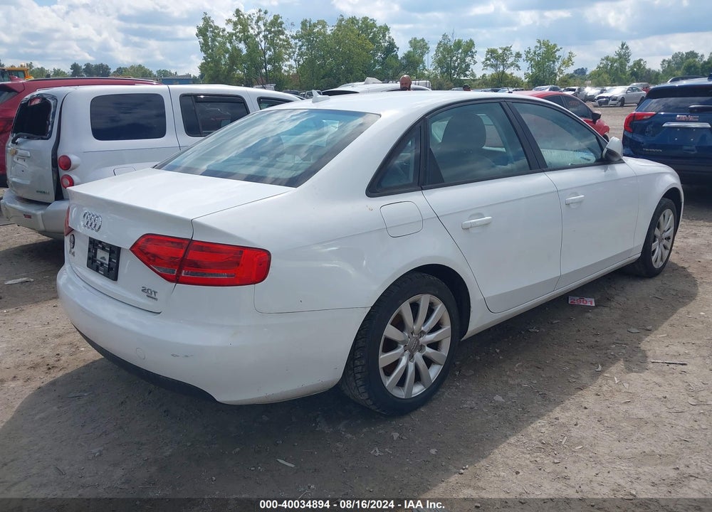 2012 AUDI A4 2.0T PREMIUM VIN: WAUBFAFL8CN003960