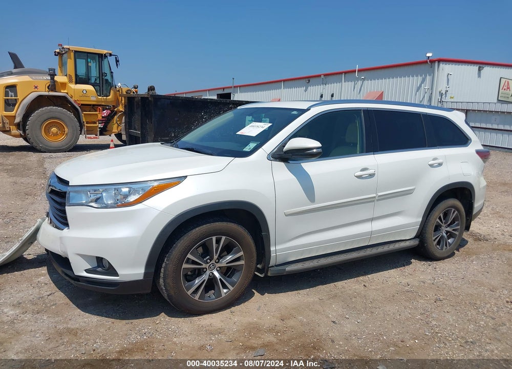 2016 TOYOTA HIGHLANDER XLE V6 VIN: 5TDKKRFHXGS167445