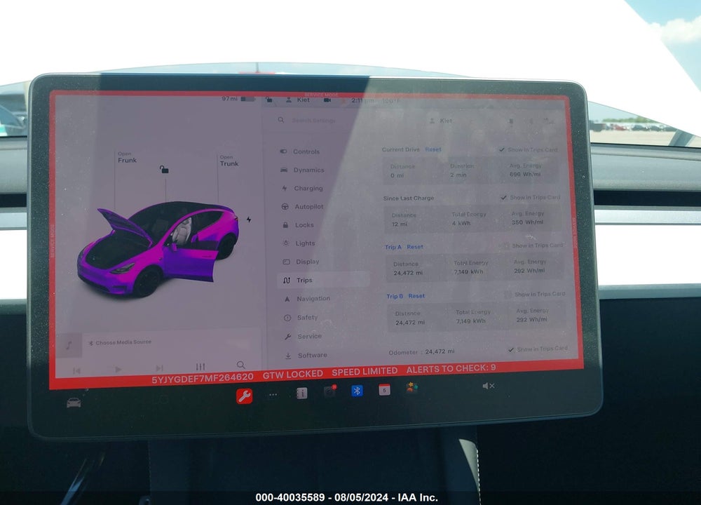 2021 TESLA MODEL Y PERFORMANCE DUAL MOTOR ALL-WHEEL DRIVE VIN: 5YJYGDEF7MF264620