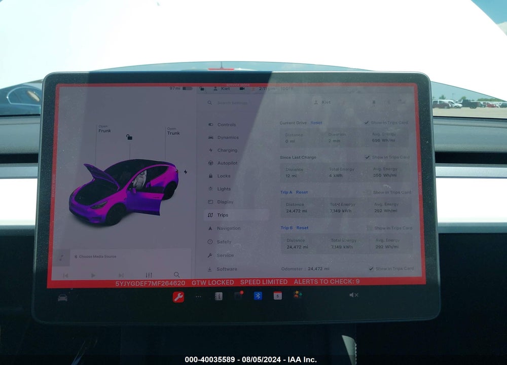 2021 TESLA MODEL Y PERFORMANCE DUAL MOTOR ALL-WHEEL DRIVE VIN: 5YJYGDEF7MF264620