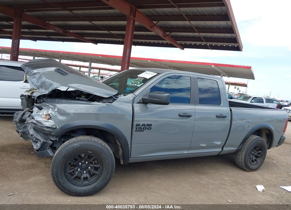 2022 RAM 1500 CLASSIC WARLOCK QUAD CAB 4X4 6'4 BOX VIN: 1C6RR7GG5NS225641