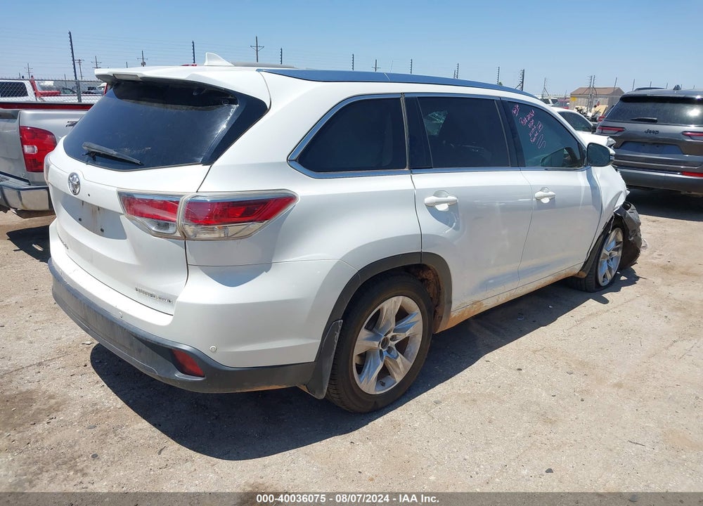 2015 TOYOTA HIGHLANDER LIMITED V6 VIN: 5TDDKRFH3FS155614