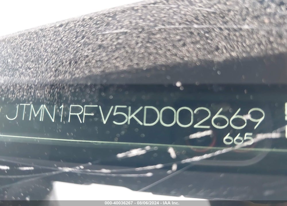 2019 TOYOTA RAV4 LIMITED VIN: JTMN1RFV5KD002669