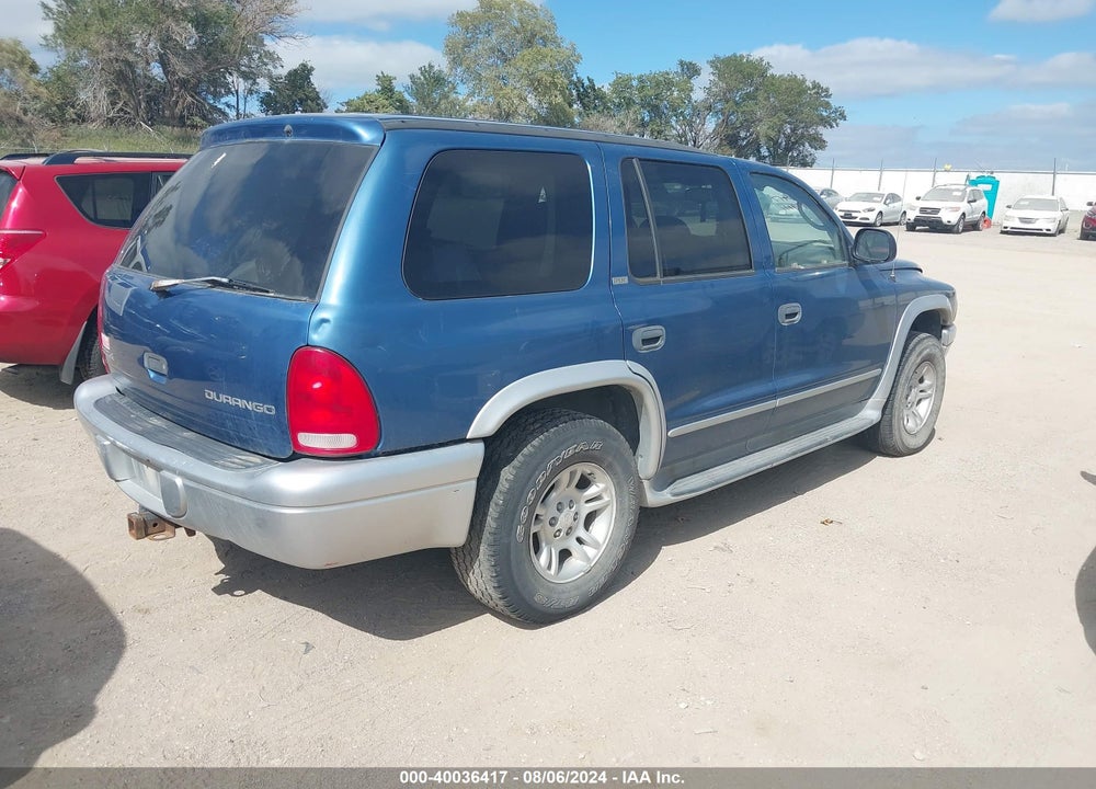 2002 DODGE DURANGO VIN: 1B8HS58N42F186583