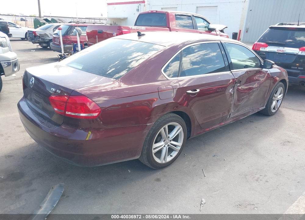 2014 VOLKSWAGEN PASSAT 1.8T SE VIN: 1VWBT7A36EC084670