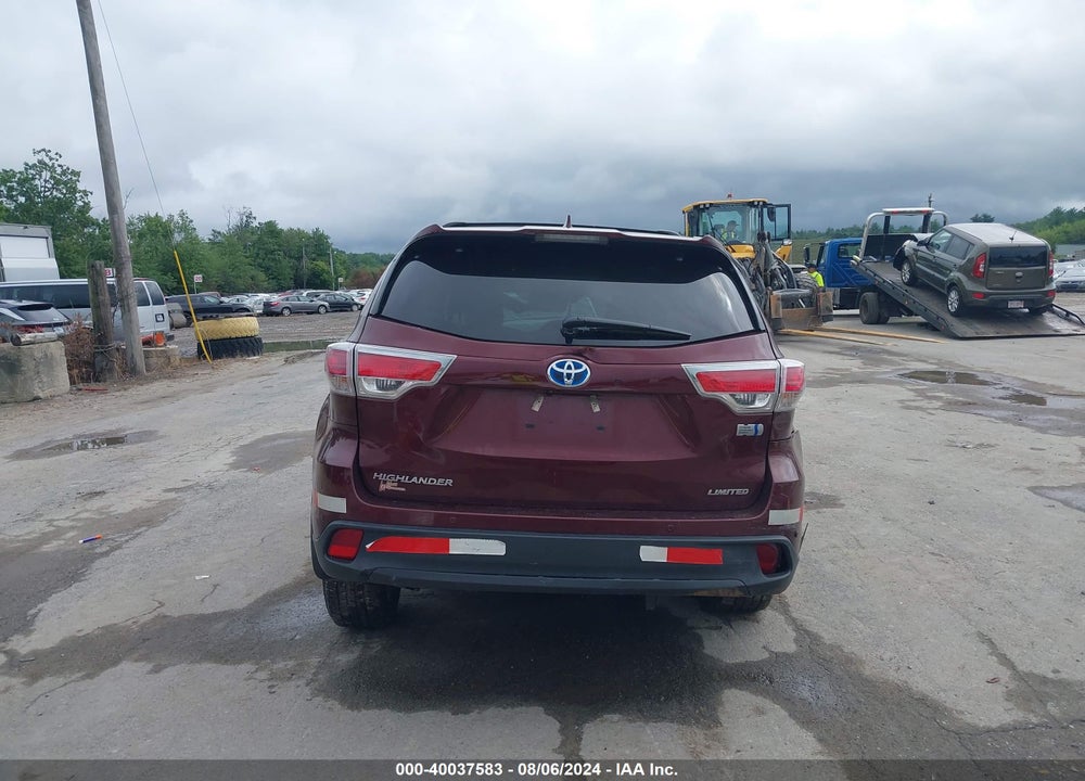 2016 TOYOTA HIGHLANDER HYBRID LIMITED PLATINUM V6 VIN: 5TDDCRFH5GS015434