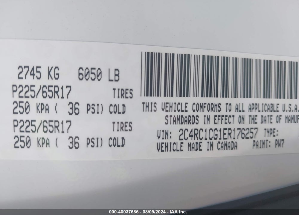 2014 CHRYSLER TOWN & COUNTRY TOURING-L VIN: 2C4RC1CG1ER176257