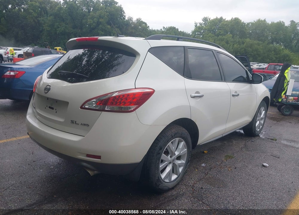 2013 NISSAN MURANO SL VIN: JN8AZ1MW4DW312425