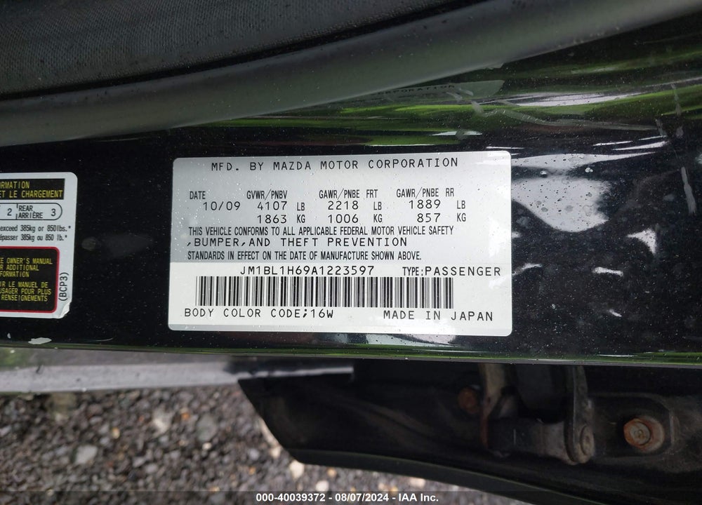 2010 MAZDA 3 S SPORT VIN: JM1BL1H69A1223597