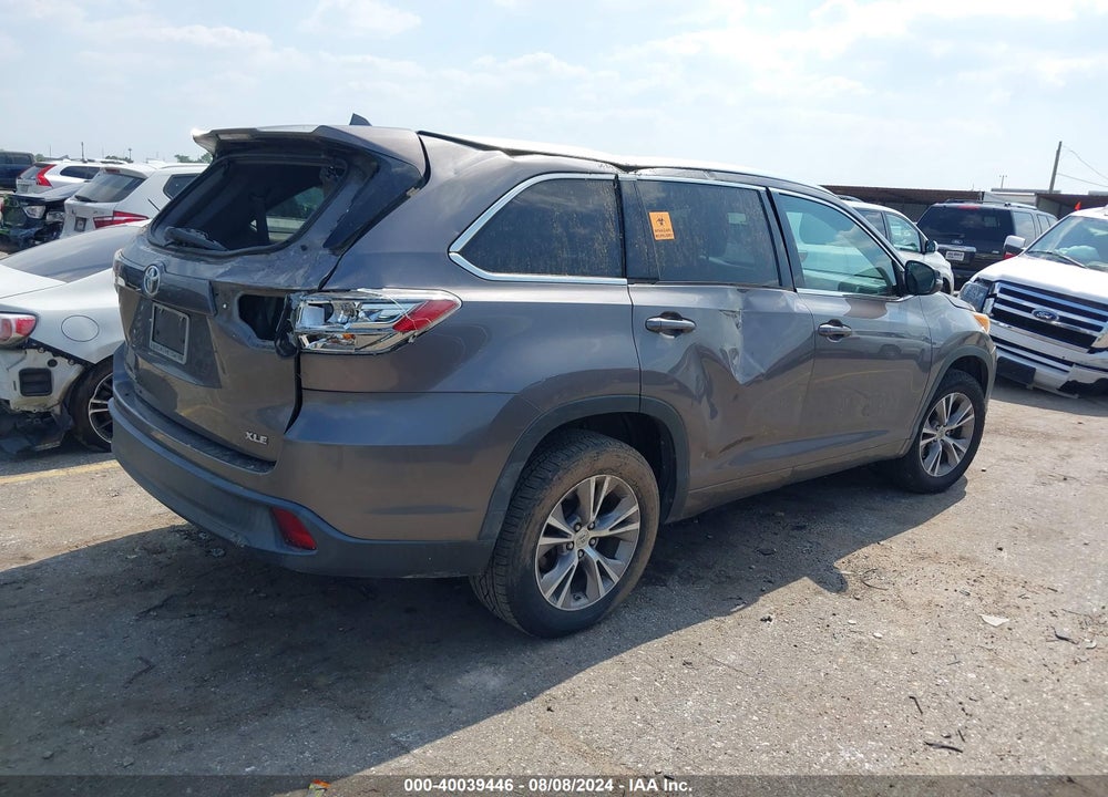 2014 TOYOTA HIGHLANDER XLE V6 VIN: 5TDKKRFH9ES015296