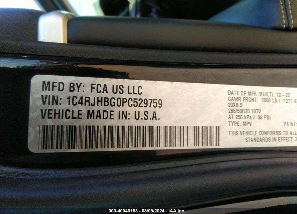 2023 JEEP GRAND CHEROKEE LIMITED 4X4 VIN: 1C4RJHBG0PC529759