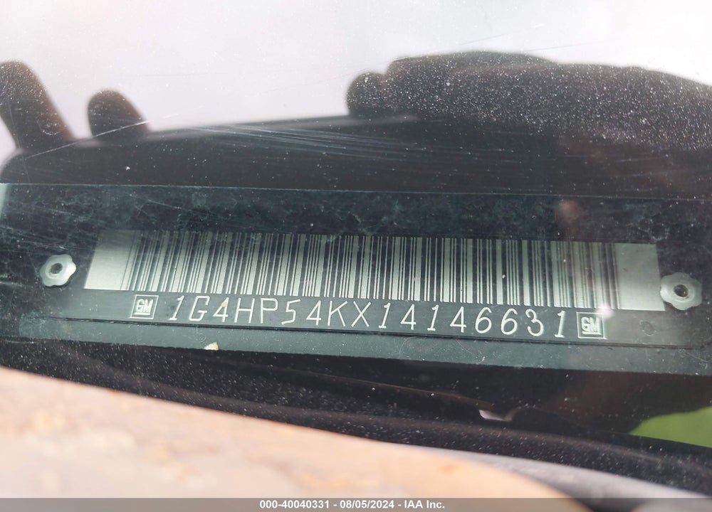 2001 BUICK LESABRE CUSTOM VIN: 1G4HP54KX14146631