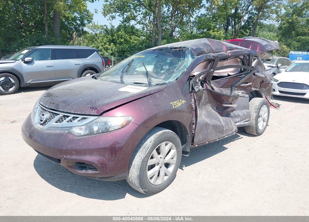 2014 NISSAN MURANO S VIN: JN8AZ1MW7EW529534