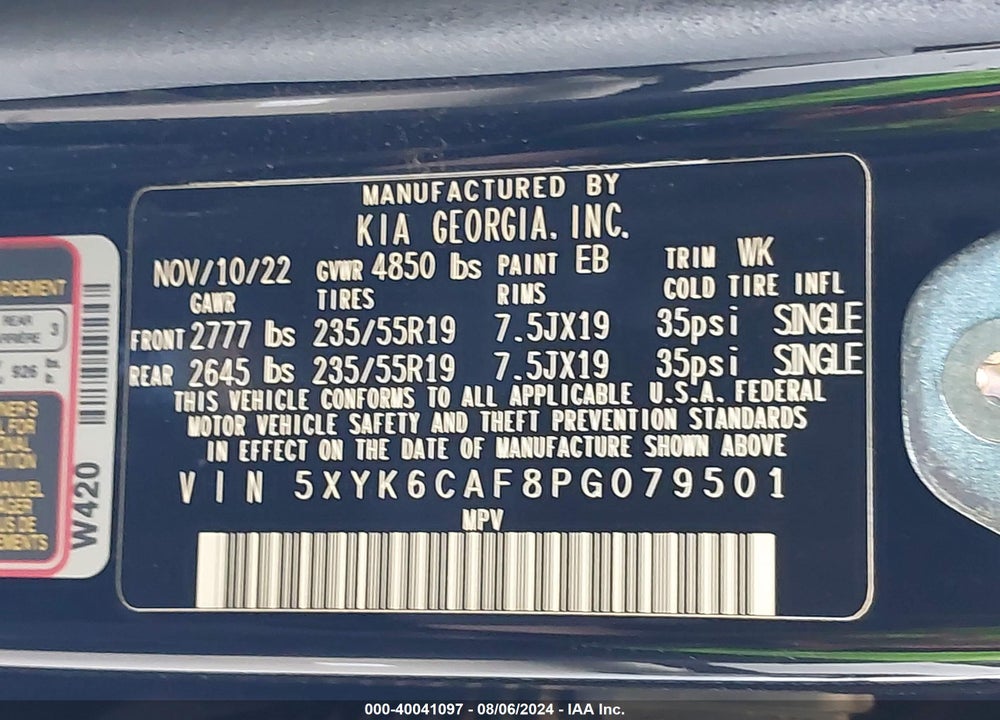 2023 KIA SPORTAGE X LINE VIN: 5XYK6CAF8PG079501