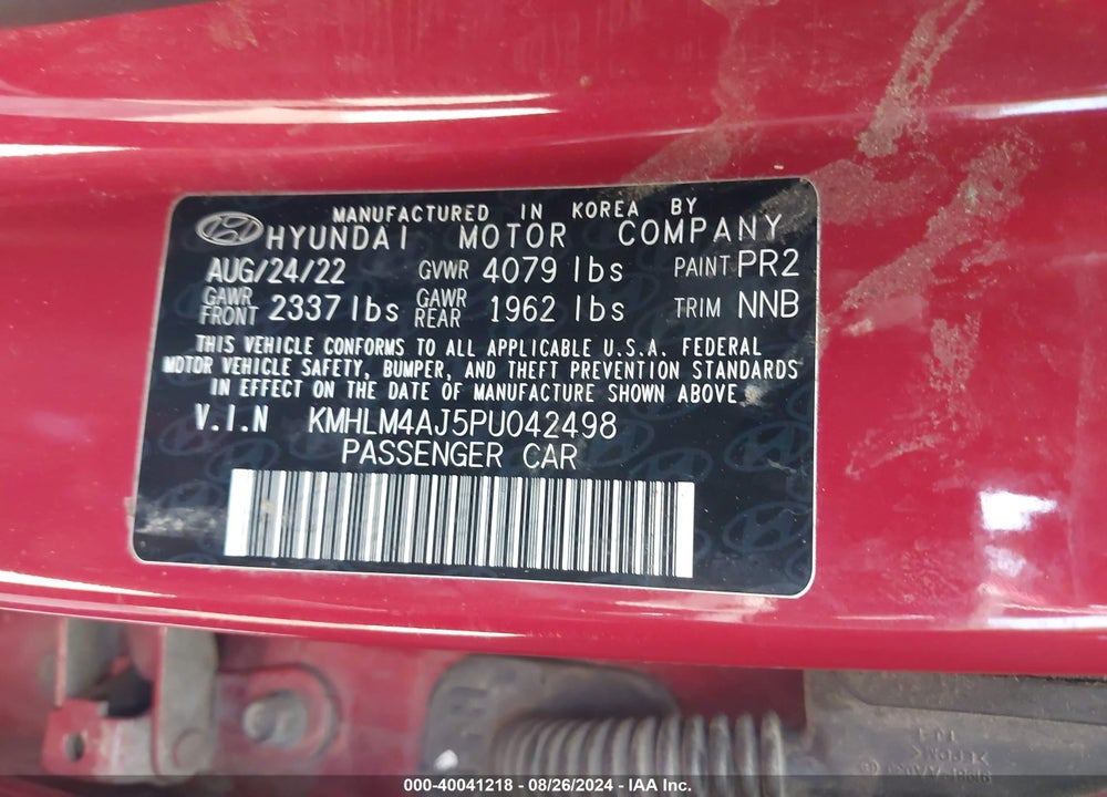 2023 HYUNDAI ELANTRA HYBRID BLUE VIN: KMHLM4AJ5PU042498