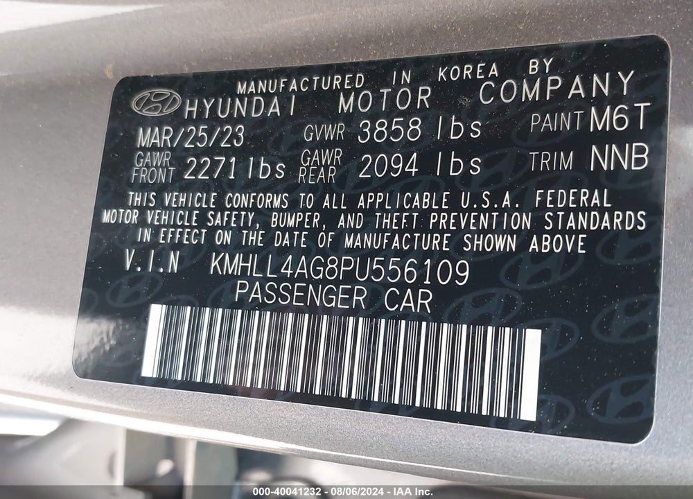 2023 HYUNDAI ELANTRA SE VIN: KMHLL4AG8PU556109