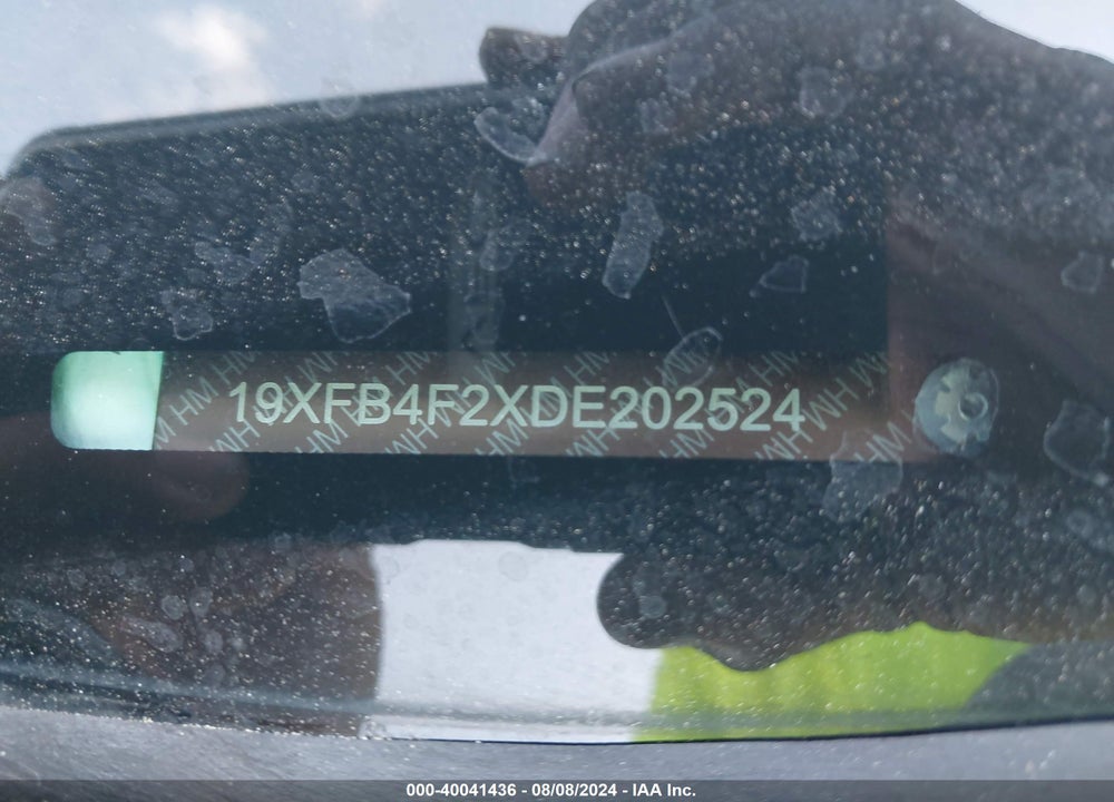 2013 HONDA CIVIC HYBRID VIN: 19XFB4F2XDE202524