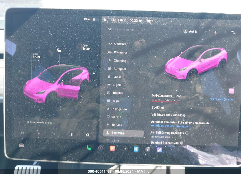 2021 TESLA MODEL Y LONG RANGE DUAL MOTOR ALL-WHEEL DRIVE VIN: 5YJYGDEEXMF192397