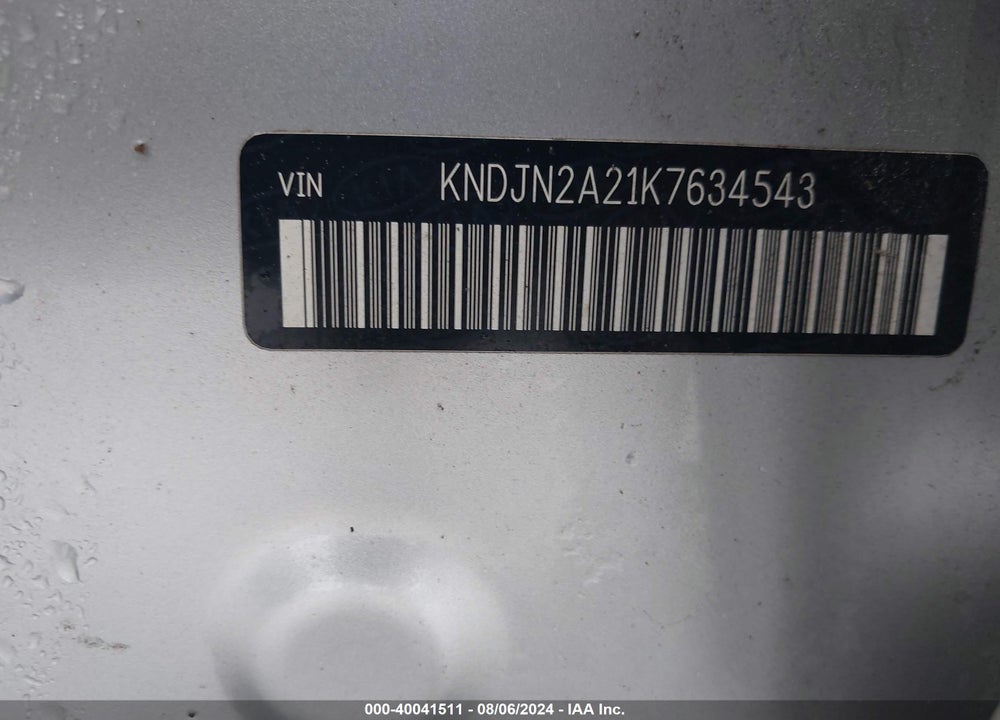 2019 KIA SOUL VIN: KNDJN2A21K7634543