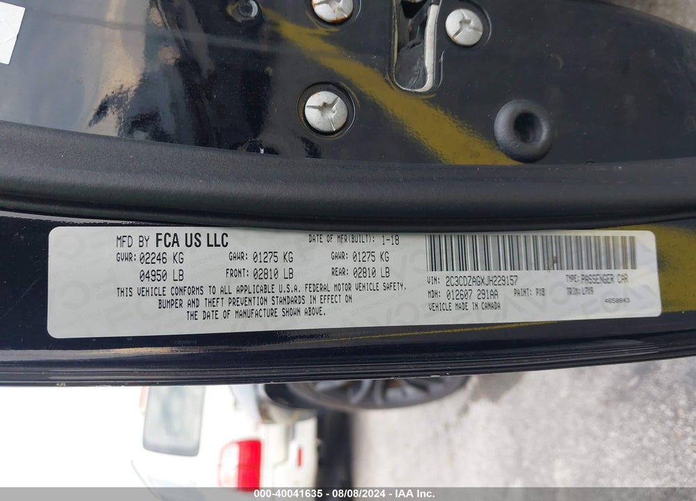 2018 DODGE CHALLENGER SXT VIN: 2C3CDZAGXJH229157