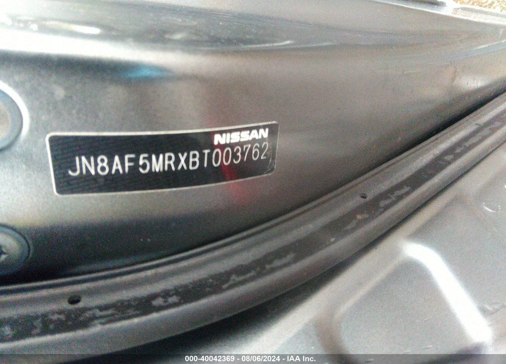 2011 NISSAN JUKE S VIN: JN8AF5MRXBT003762