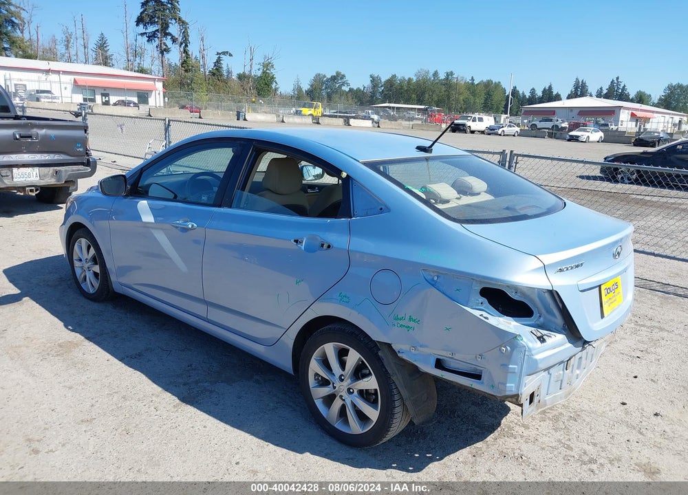 2013 HYUNDAI ACCENT GLS VIN: KMHCU4AE1DU442962