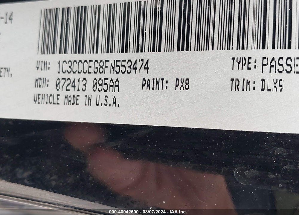 2015 CHRYSLER 200 C VIN: 1C3CCCEG8FN553474