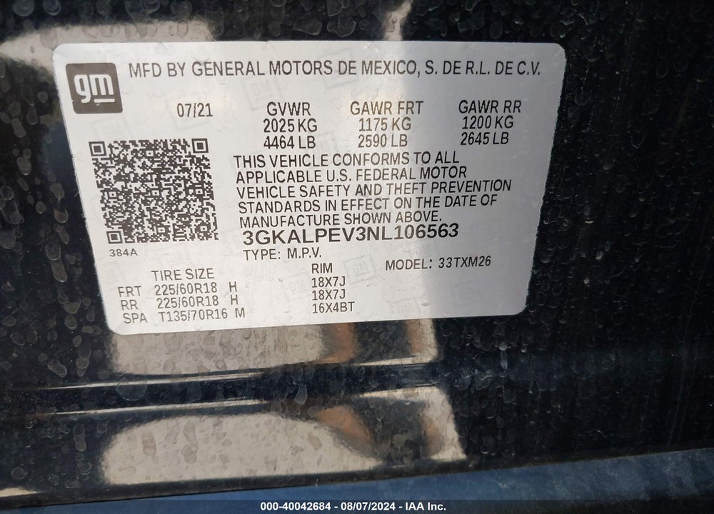 2022 GMC TERRAIN FWD SLT VIN: 3GKALPEV3NL106563