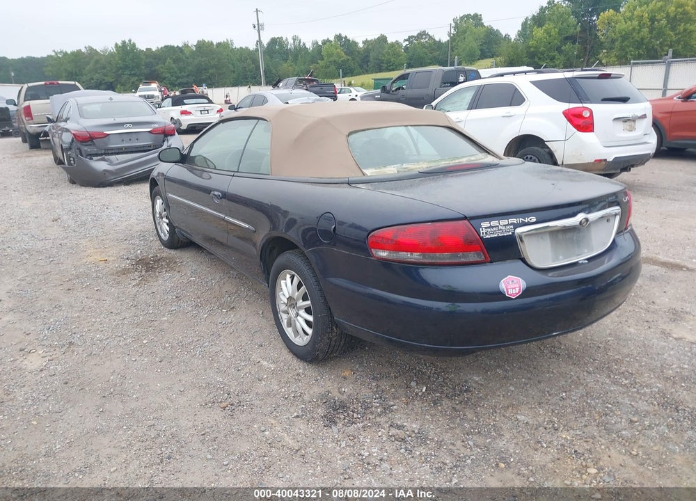 2002 CHRYSLER SEBRING LXI VIN: 1C3EL55R92N296874