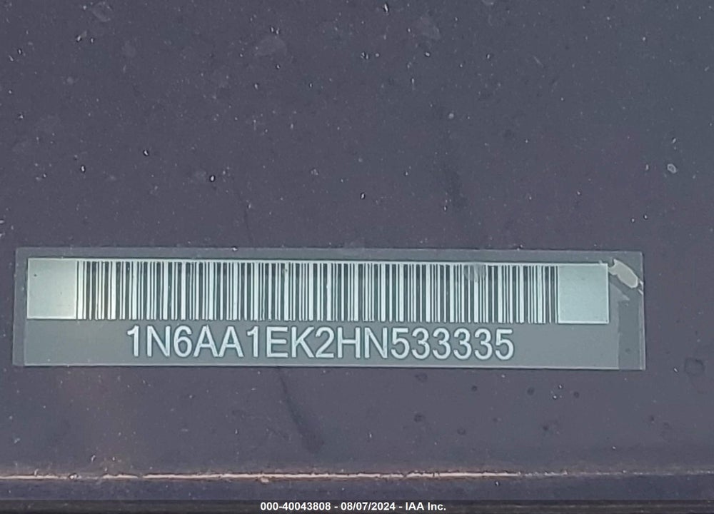 2017 NISSAN TITAN SV VIN: 1N6AA1EK2HN533335