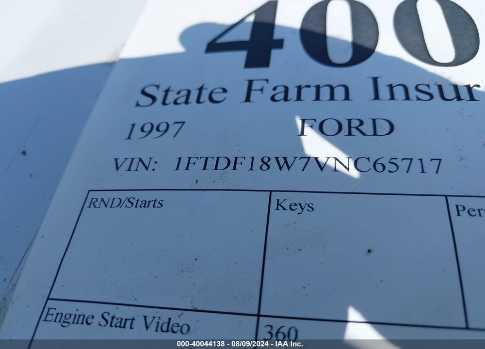 1997 FORD F-150 LARIAT/STANDARD/XL/XLT VIN: 1FTDF18W7VNC65717