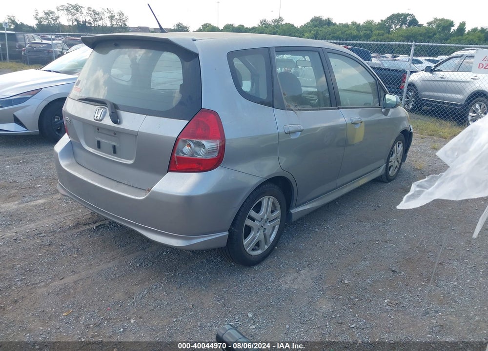 2007 HONDA FIT SPORT VIN: JHMGD38687S065110