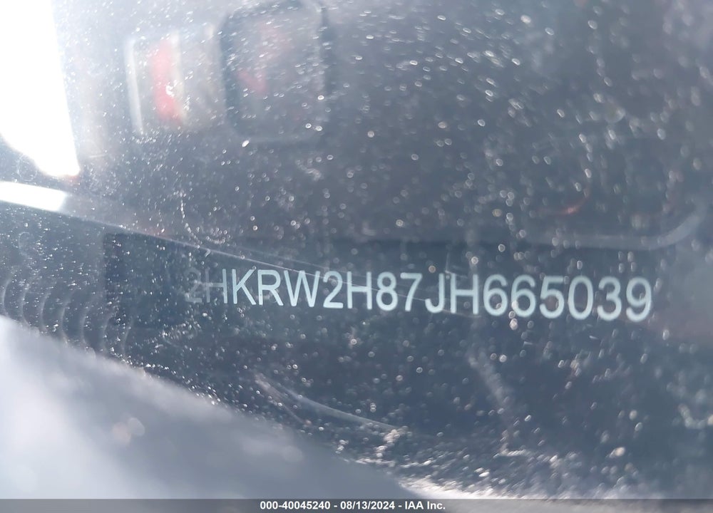 2018 HONDA CR-V VIN: 2HKRW2H87JH665039