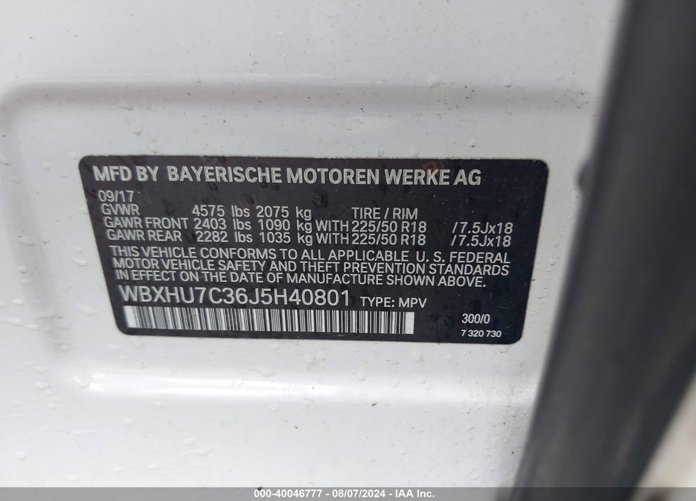 2018 BMW X1 SDRIVE28I VIN: WBXHU7C36J5H40801
