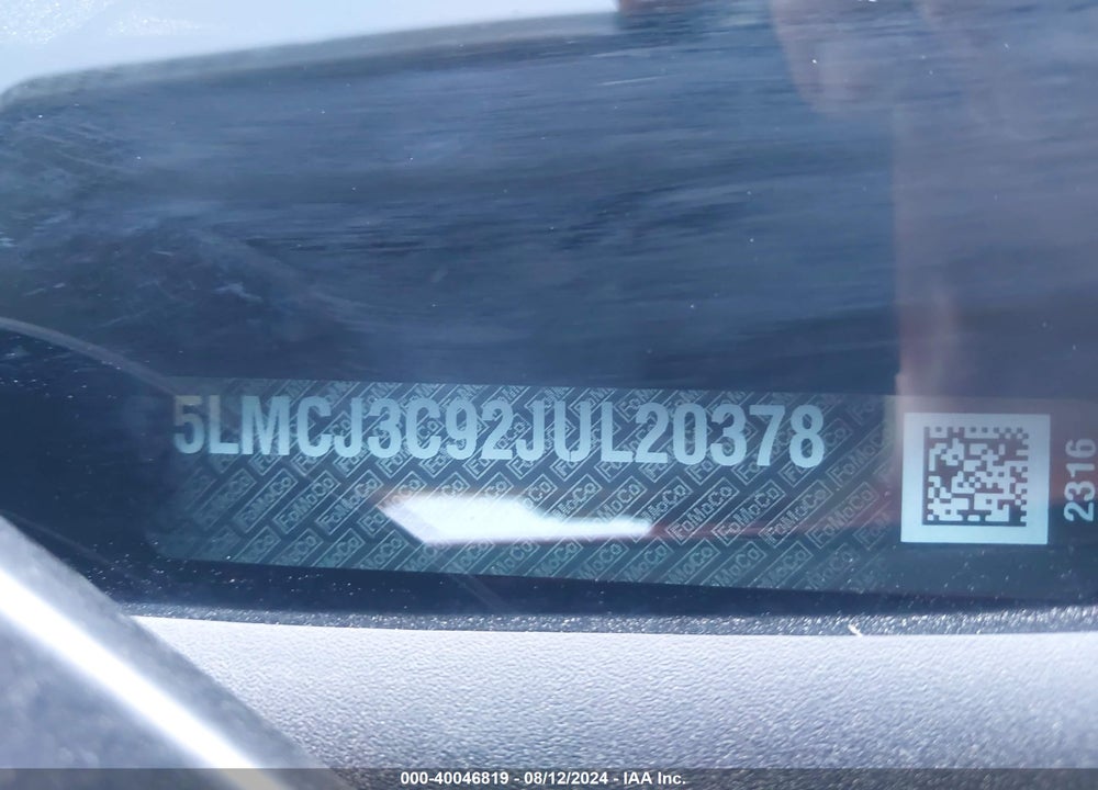 2018 LINCOLN MKC RESERVE VIN: 5LMCJ3C92JUL20378